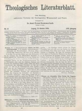 306-307 [Rezension] Klemens von Alexandria, Titius Flavius, Die Teppiche