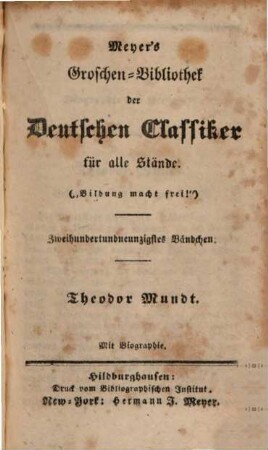 Theodor Mundt : mit Biographie