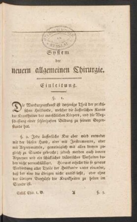System der neuern allgemeinen Chirurgie. Einleitung