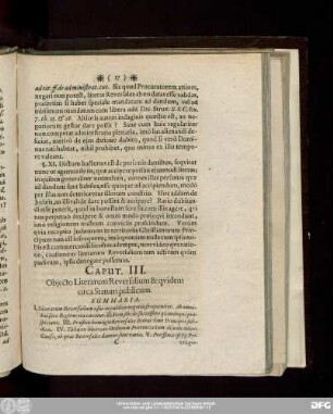 Caput. III. Obiecto Literarum Reversalium & quidem circa Statum publicum.