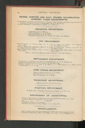Telegraph Department.