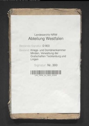 Revidierter Pacht- und Domänenertrag von der Obergrafschaft Lingen