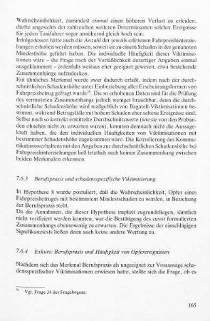 7.6.4 Exkurs: Berufspraxis und Häufigkeit von Opferereignissen