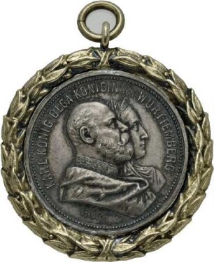 Kleine Medaille auf das 25-jährige Regierungsjubiläum König Karls von Württemberg