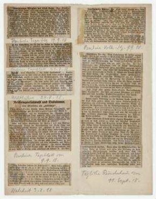 Politisches Da-Da. Was ist Dadaismus. In: Tägliche Rundschau, 11.9.1918
