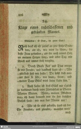 24. Klage eines rechtschaffenen und gekränkten Mannes
