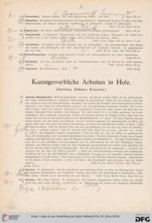 Kunstgewerbliche Arbeiten in Holz (Nr. 438-471)