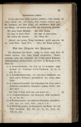 Von den Fürworte oder Pronomen