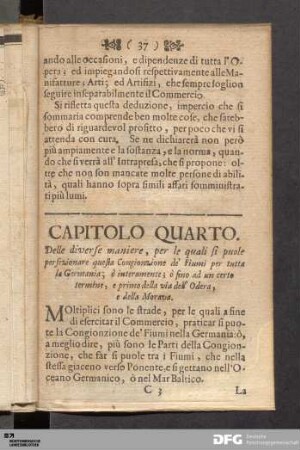 Capitolo Quarto. Delle diverse maniere, per le quali si puole perfezionare questa Congionzione de' Fiumi...