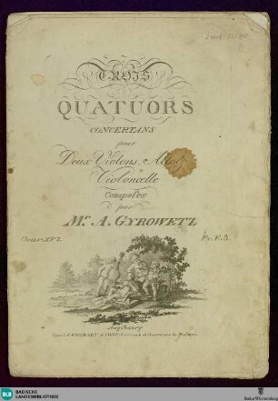 Trois Quatuors concertans pour Deux Violons, Alto & Violoncelle : Oeuv. XVI