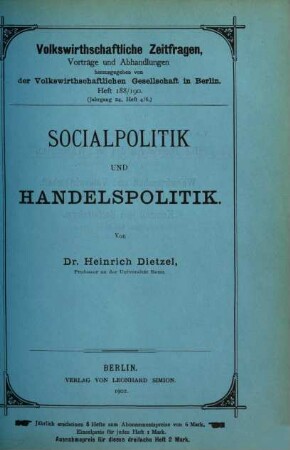 Socialpolitik und Handelspolitik