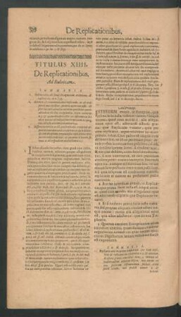 Titulus XIIII. De Replicationibus.