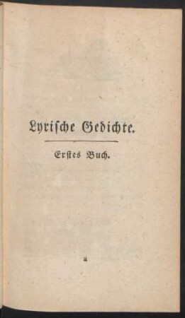 Lyrische Gedichte. Erstes Buch.
