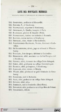 Liste des nouveaux membres