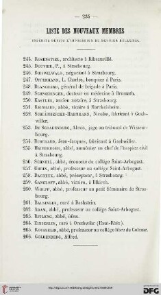 Liste des nouveaux membres