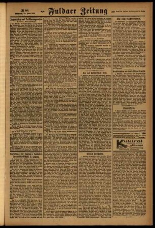 Zweite Ausgabe vom Mittwoch, den 22. Juni 1921.
