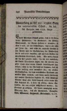 Anmerkung zu der 231 - 233ten Seite der vorhergehenden Schrift, [...].
