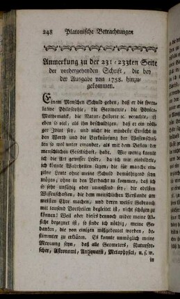 Anmerkung zu der 231 - 233ten Seite der vorhergehenden Schrift, [...].