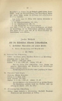 Zweiter Abschnitt. Für die städtischen höheren Lehranstalten