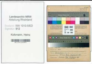 Entnazifizierung Heinz Kolkmann , geb. 18.09.1914 (Lehrer)