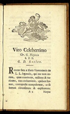 Viro Celeberrimo Chr. G. Heynio S. P. D.