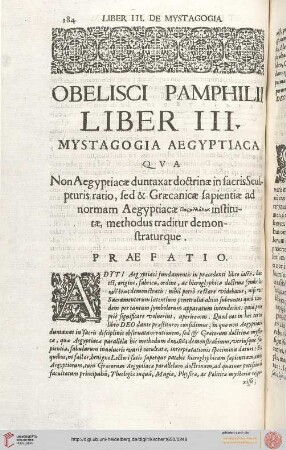 Liber III: Mystagogia Aegyptiaca [...]