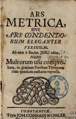Ars Metrica Sive Ars Condendorum Eleganter Versuum