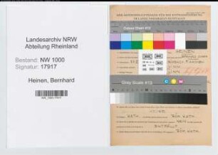 Entnazifizierung Bernhard Heinen, geb. 29.06.1912 (Verw.Angest.)