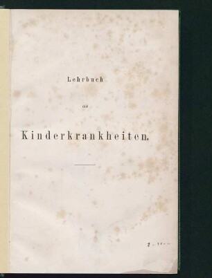 Lehrbuch der Kinderkrankheiten