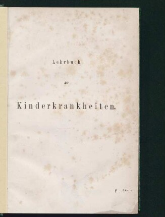 Lehrbuch der Kinderkrankheiten