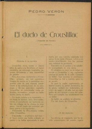 El duelo de Croustillac : (Traducido del francés)