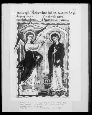 Ms 9222, Evangeliar, fol. 140: Verkündigung an Maria