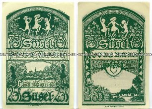 Süsel, 25 + 75 Pfennig (Doppelschein)