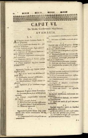 Caput VI. De Modis Conservandi Majestatem.