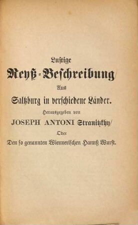 Lustige Reyss-Beschreibung aus Saltzburg in verschiedene Länder
