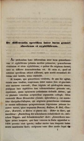 De differentia specifica inter lucem gonorrhoicam et syphiliticam : Diss. inaug.
