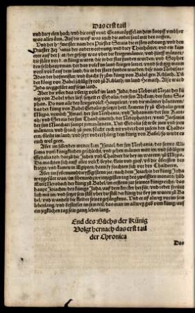 Volgt hernach das erst tail der Chronica