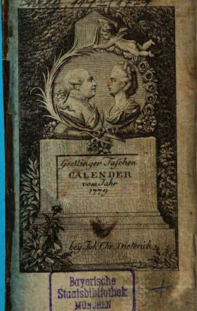 Göttinger Taschen Calender Für das Jahr ..., 1779