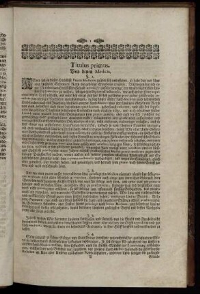 Titulus primus. Von denen Medicis.