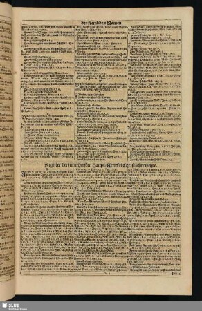 Register der fürnehmsten Haupt-Artickel Christlicher Lehre