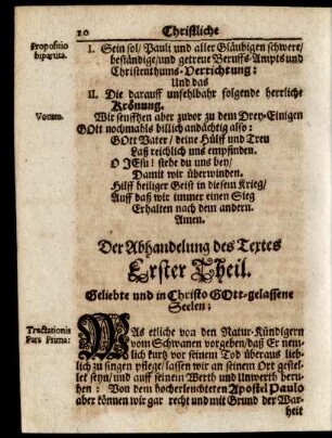 Der Abhandelung des Textes Erster Theil.