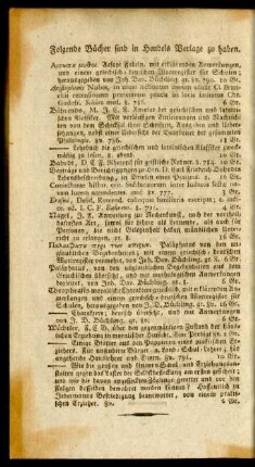 Folgende Bücher sind in Hendels Verlage zu haben