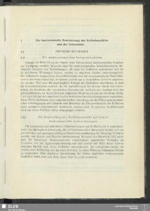 1 Die instrumentelle Bestimmung der Erdbebenstärke und der Seismizität
