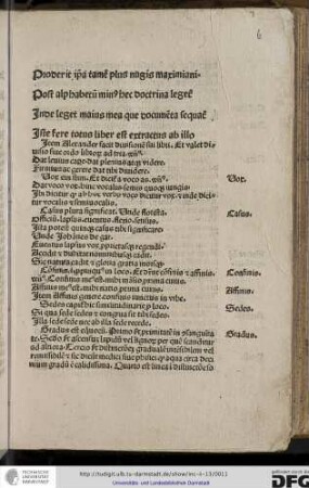 Item Alexander facit divisionem sui libri et valet divisio sive ordo librorum ad tria