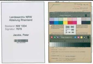 Entnazifizierung Peter Jacobs , geb. 06.09.1884 (Kaufm.Angestellter)