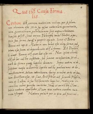 Quae est Causa Formalis
