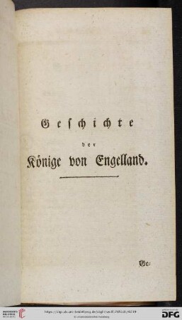 Geschichte der Könige von Engelland