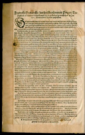 Francisci Petrarche/ des hochberümpten Poeten/ Testament ...