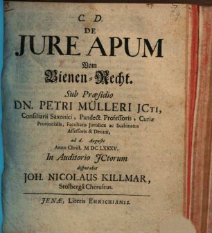 De iure apum, Vom Bienen-Recht