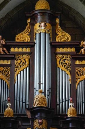 Frankreich. Basse Normandie. Manche. Granville. Kirche Notre Dame de Granville. Grosse Orgel errichtet von Ingoult. 17. Jahrhundert
